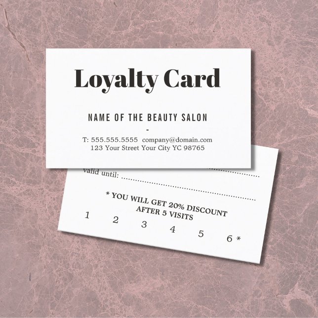 Simple Elegant Black White Beauty Loyalty Card (Creator Uploaded)