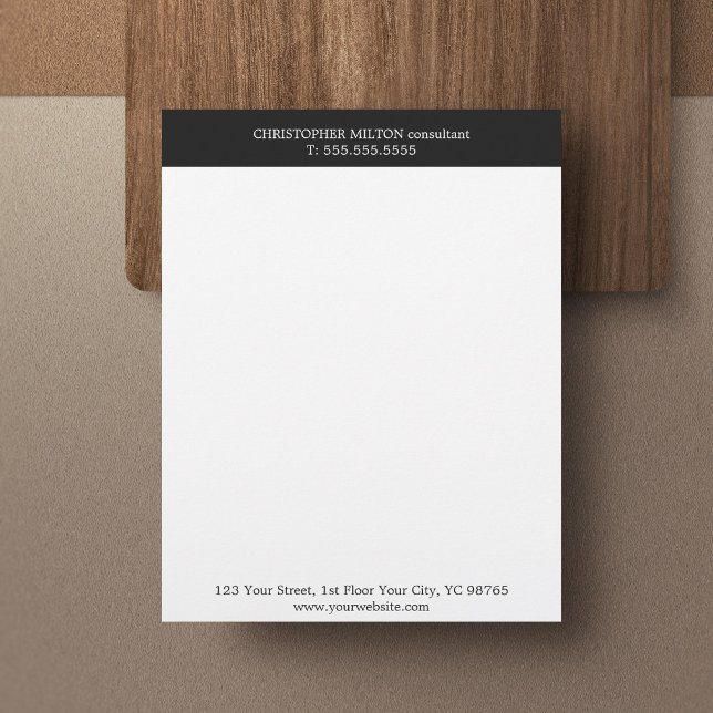 Simple Elegant Black&White Business Custom Letterhead (Creator Uploaded)