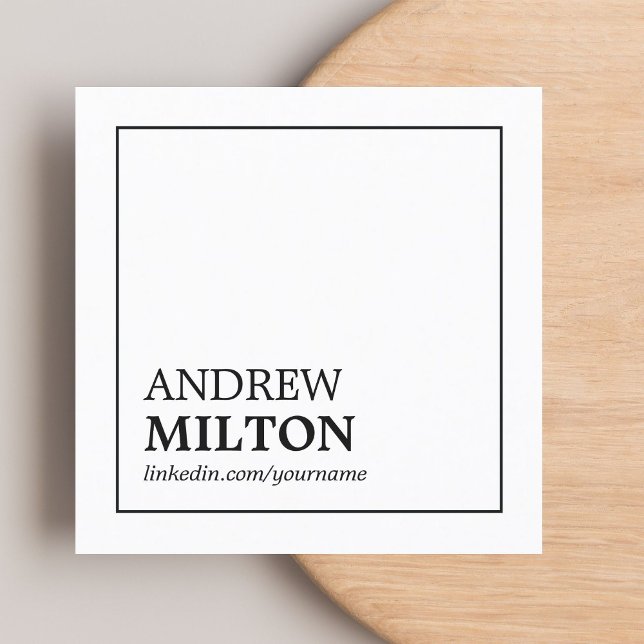 Simple Elegant Black White Consultant Square Business Card (Creator Uploaded)