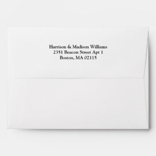 Simple elegant black white custom Return Address Envelope