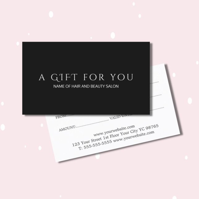 Simple Elegant Black White Gift Certificate (Creator Uploaded)