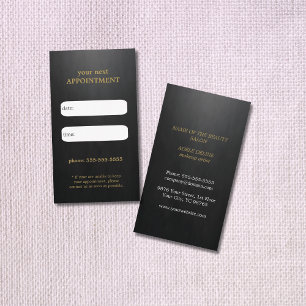 Simple Elegant Black White Gold Appointment Card