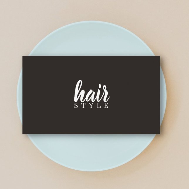 Simple Elegant Black White Hair Stylist Business Card (Creator Uploaded)