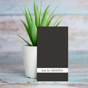 Simple Elegant Black White Hairdresser Business Card