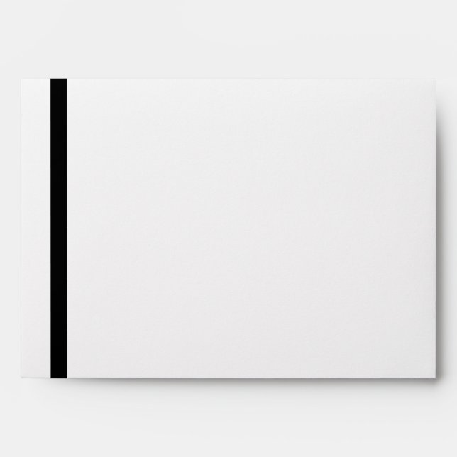 Simple Elegant Black & White Line Wedding Envelope (Front)