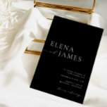 Simple Elegant Black & White Minimalist Wedding  Invitation<br><div class="desc">A refined black and white wedding invitation designed for the modern minimalist. Featuring a clean serif typeface paired with subtle script accents, this invitation is perfect for contemporary, formal, or destination weddings. The simple layout allows your names and wedding details to shine, making it a timeless piece your guests will...</div>