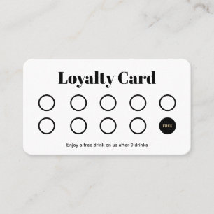Simple Elegant Black White Modern Loyalty Card