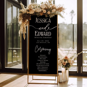 Simple Elegant Black White Modern Minimal Script Poster