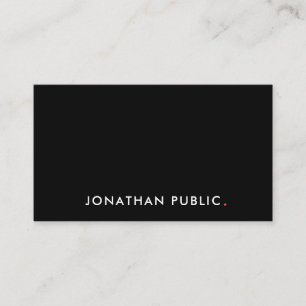 Simple Elegant Black White Red Modern Template Top Business Card