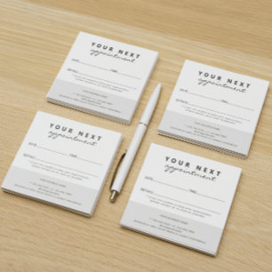 Simple Elegant Black White Salon Appointment Post-it Notes
