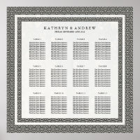 Simple Elegant Black+White Seigaiha Seating Chart