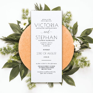 Simple Elegant Black White Typography Wedding Invitation