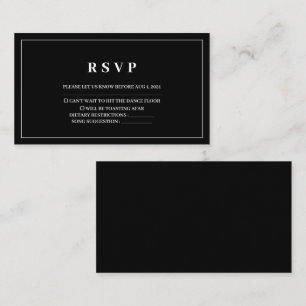 Simple & Elegant Black & White Wedding Rsvp Card