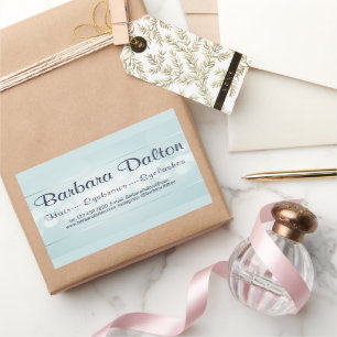Simple Elegant Blue Bokeh Rectangular Sticker