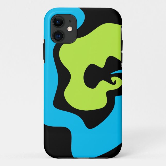Simple elegant Blue green black Abstract shapes Case-Mate iPhone Case (Back)