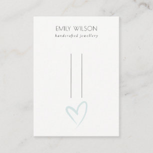 Simple Elegant Blue Heart Hairclips Pin Display Business Card