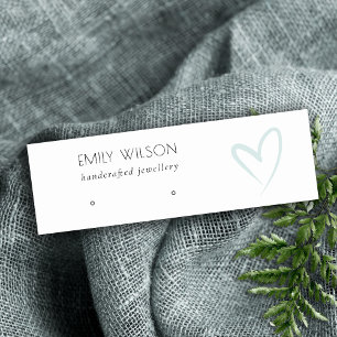 Simple Elegant Blue Heart Stud Earring Display Mini Business Card