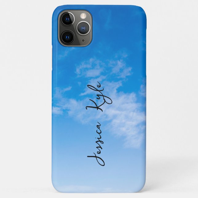 Simple Elegant Blue Sky Typography Name  Case-Mate iPhone Case (Back)