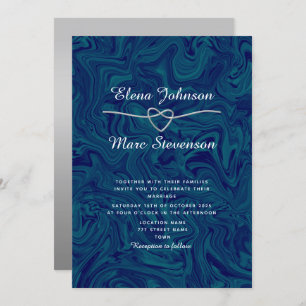 Simple Elegant Blue Wedding Invitation