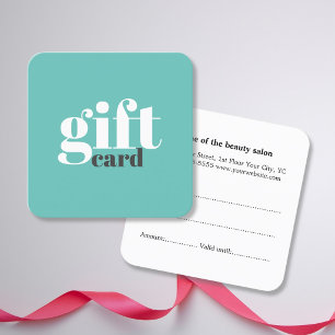 Simple Elegant Blue White Gift Card