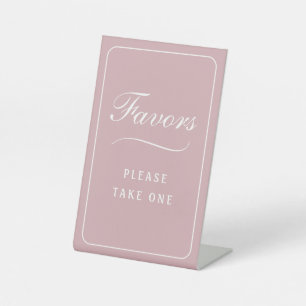 Simple Elegant Blush Favours Pedestal Sign