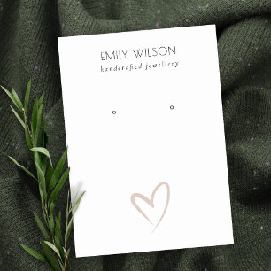 Simple Elegant Blush Heart Stud Earring Display Business Card