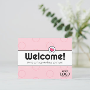 Simple Elegant Blush Pink Business Welcome Postcard