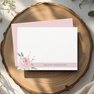Simple Elegant Blush Pink Floral Card