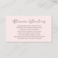 Simple Elegant Blush Pink Modern Lashes Aftercare