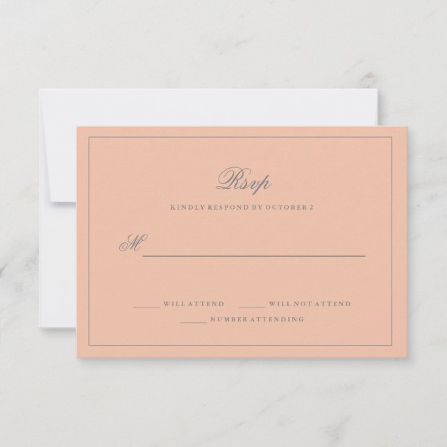 Simple Elegant Blush Pink Wedding RSVP Card (Front)