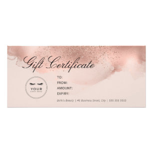 Simple Elegant Blush & Rose Gold Gift Certificate