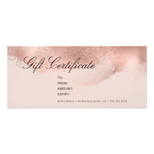 Simple Elegant Blush & Rose Gold Gift Certificate