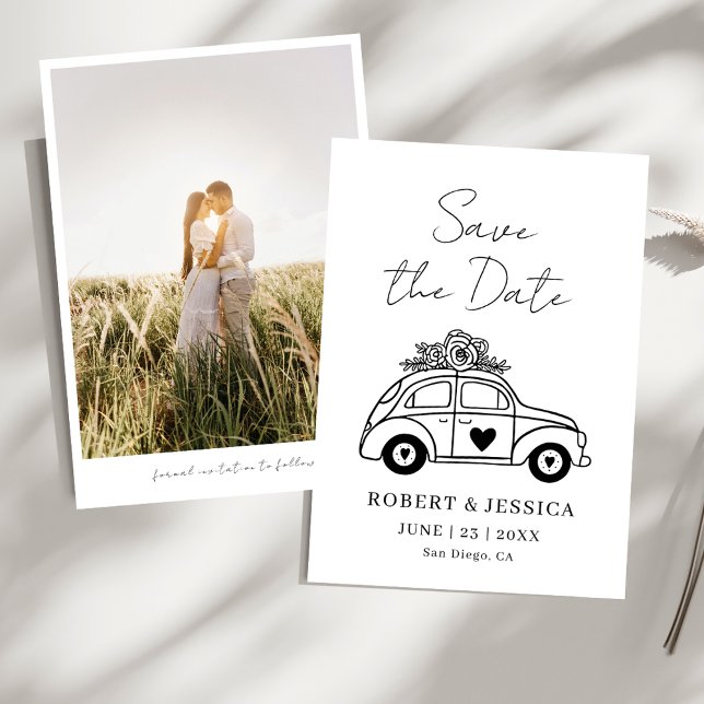 Simple Elegant Boho Photo Wedding Save The Date Invitation (Creator Uploaded)