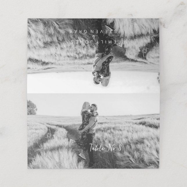 Simple Elegant Boho Wedding Table No Photo Card (Outside Unfolded)