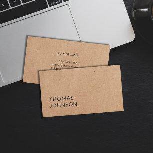 Simple Elegant Bold PRINTED Kraft Paper Consultant Business Card