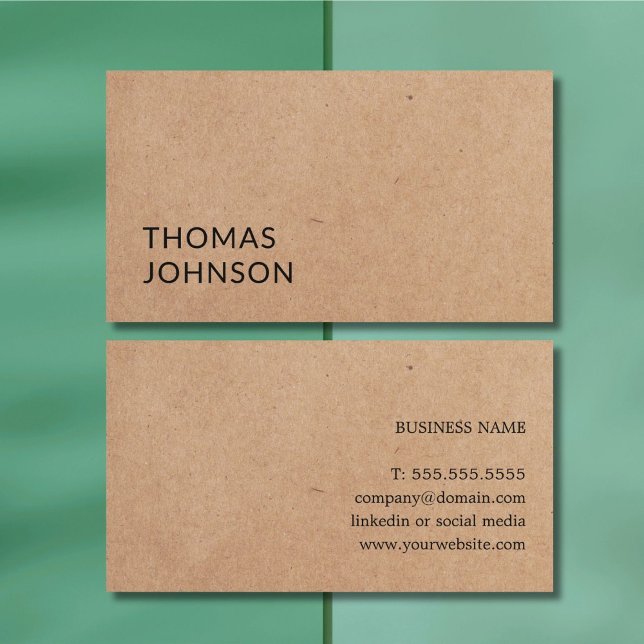 Simple Elegant Bold PRINTED Kraft Paper Consultant Business Card (Creator Uploaded)