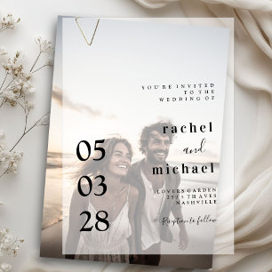 Simple, Elegant, Bold, Wedding, Vellum Invitations