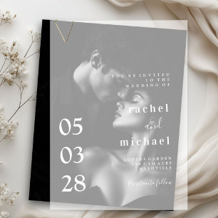 Simple, Elegant, Bold, Wedding,  Vellum Invitations