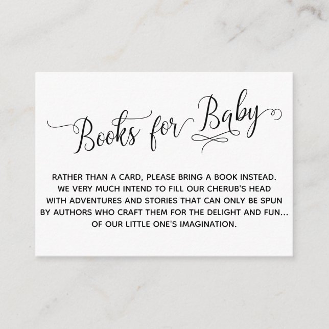 Simple Elegant Books for Baby Request Enclosure Card (Front)