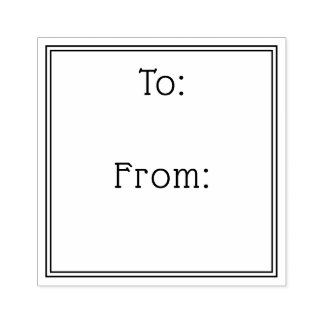 Simple elegant border to from gift label rubber stamp