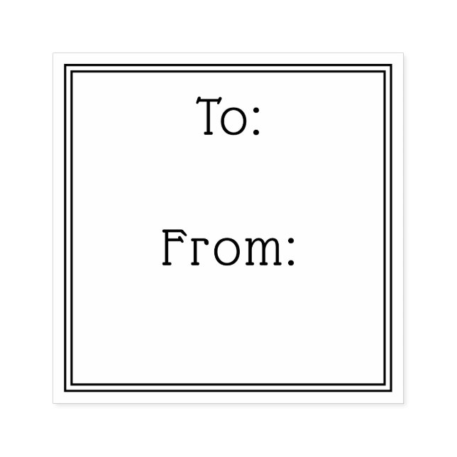 Simple elegant border to from gift label rubber stamp (Imprint)