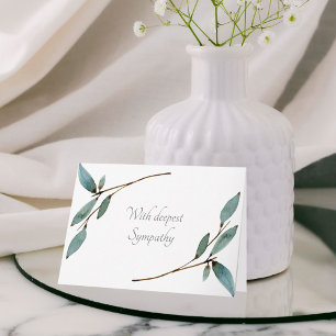 Simple Elegant Botanical Sympathy Card