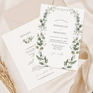 Simple Elegant Botanical Wedding Details and Invitation