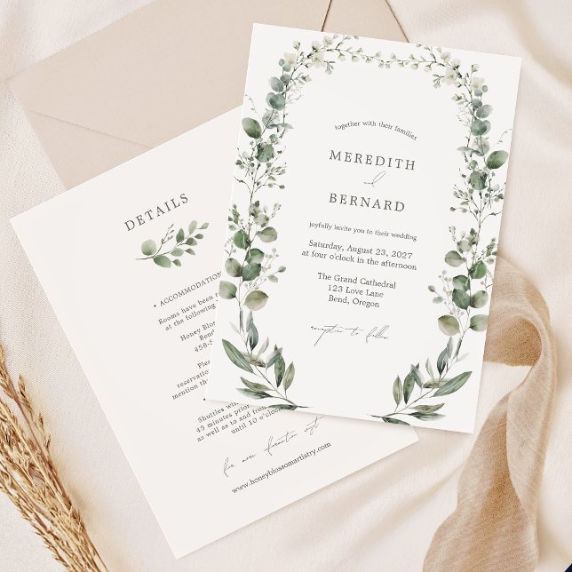 Simple Elegant Botanical Wedding Details and Invitation (Creator Uploaded)