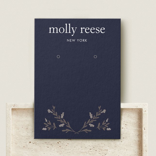 Simple Elegant Branch Navy Earring Display Card (Creator Uploaded)