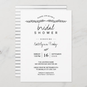 Simple Elegant Bridal Shower Invitation