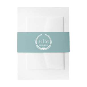 Simple Elegant Bride and Groom Initials Monogram Invitation Belly Band