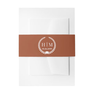 Simple Elegant Bride and Groom Initials Monogram Invitation Belly Band