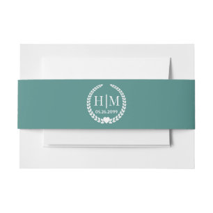 Simple Elegant Bride and Groom Monogram Invitation Belly Band