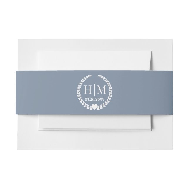 Simple Elegant Bride and Groom Monogram Invitation Belly Band (Front Example)
